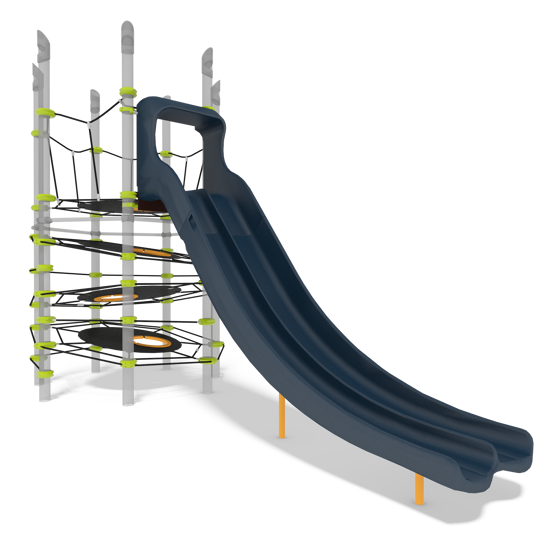 Disc Net  Climber with Double Swoosh Slide  