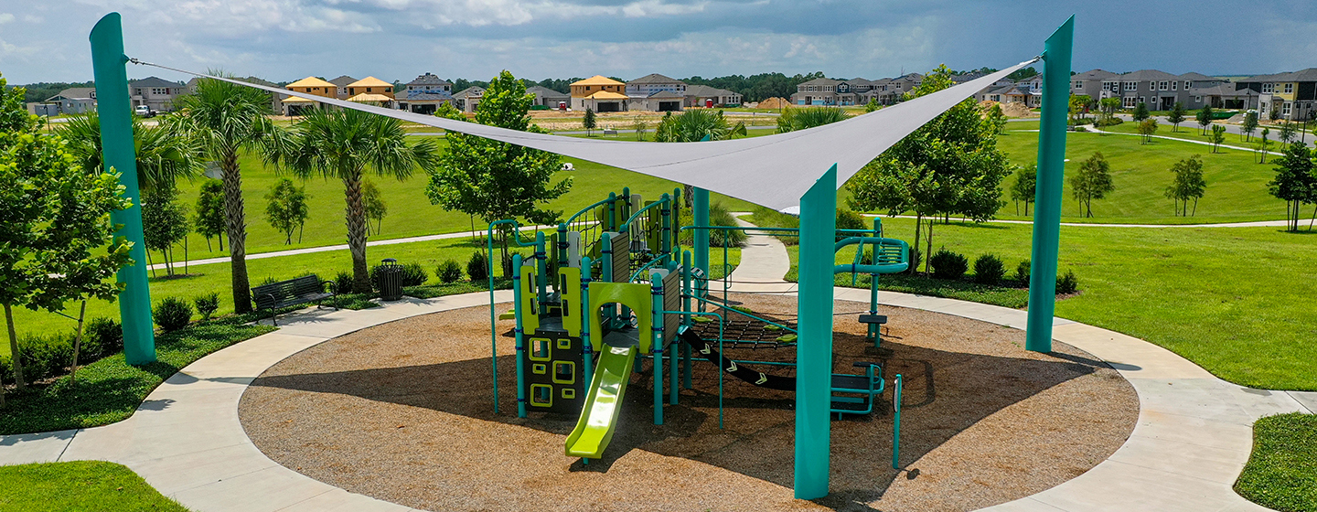 Hawksmoor Park - Colorful Playstructure and Shade
