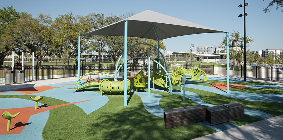 Julian B. Lane Riverfront Park - Colorful Playgrounds For All Ages