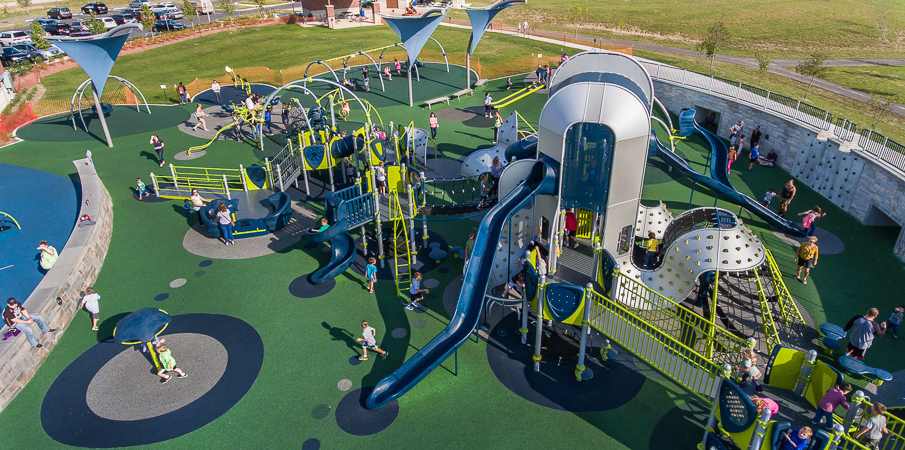 West Commons Playground at Central Park - Spectacular custom playground in Carmel, IN.