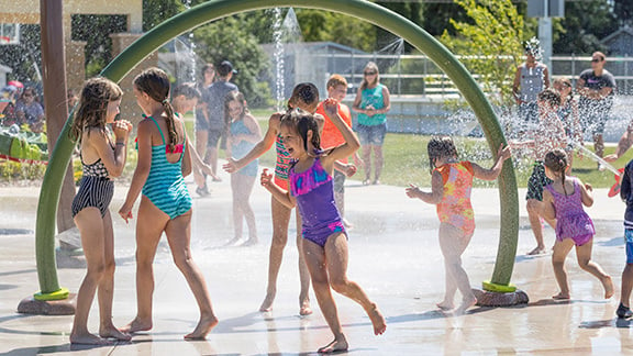 Children enjoying a splash park